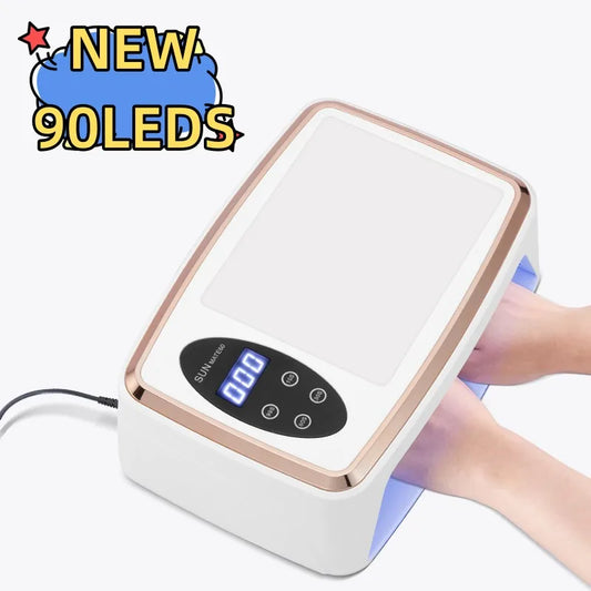 90 LEDS Nail Dryer LED Nail Lamp UV Lamp for Curing All Gel Nail Polish Motion Sensing Manicure Pedicure Salon Tool Big Space